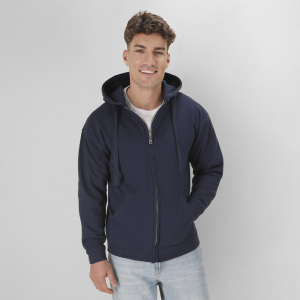 Volwassene Hooded + Rits Sweatshirt 